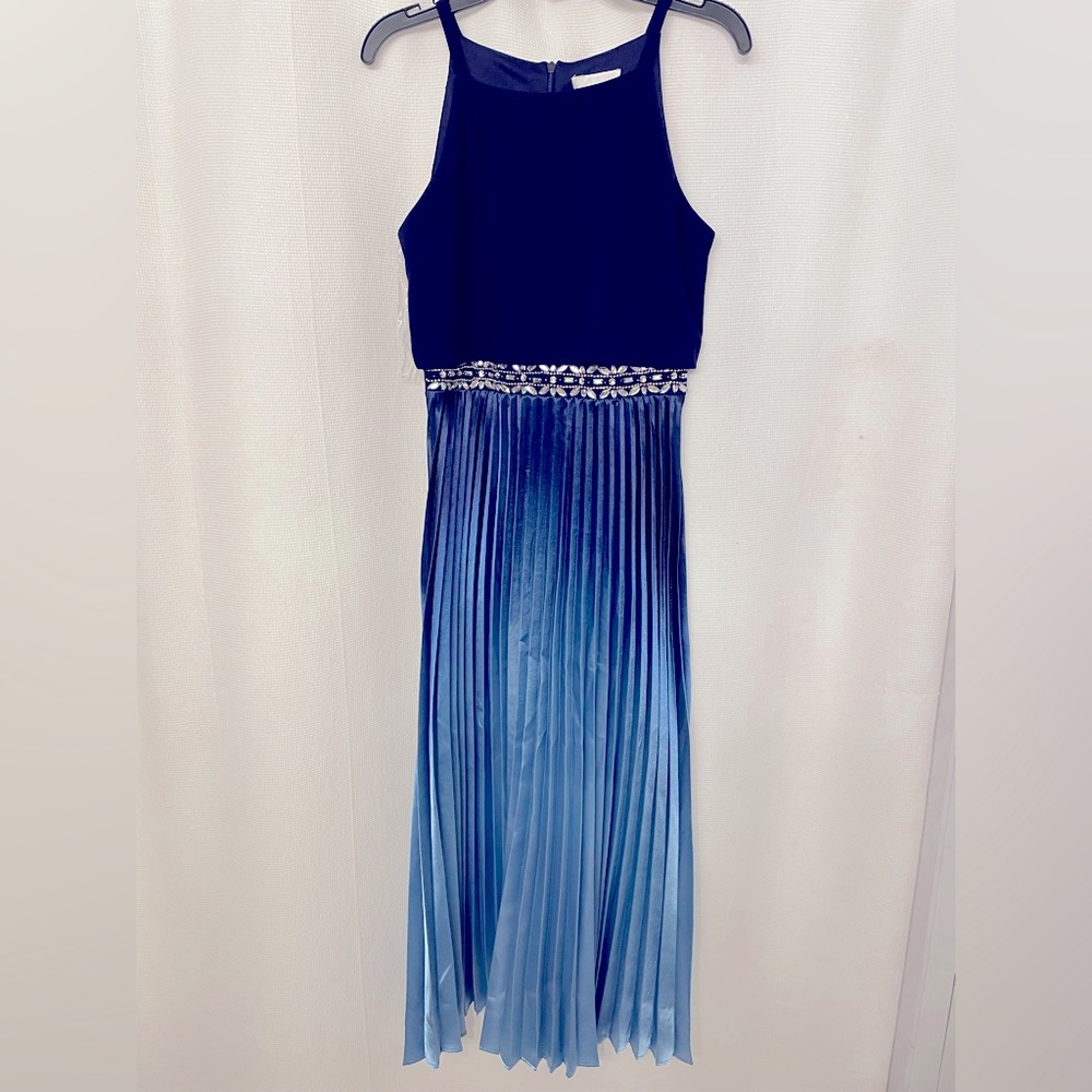 NWOT: Rare Editions Big Girl's Pleated
Popover Dress Navy - size 14